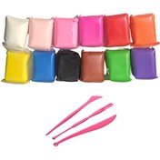 تصویر خمیر و ابزار مجسمه سازی بسته ۱۲ عددی 