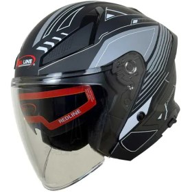 تصویر کلاه کاسکت بدون فک ردلاین مدل MATT-BLACK-Grey-prelude 965-6 