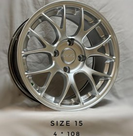 تصویر رینگ اسپرت سایز ۱۵ (۴×۱۰۸) نقره‌ای RAYS(پژو،سمند،دنا) Sport wheel size 15" (4×108) Silver RAYS