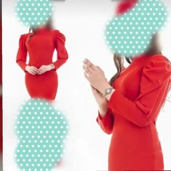 تصویر کالکشن عیدانه ارسال رایگان لباس مجلسی جنس کرپ نخ بسیار مرغوب تک سایز مناسب از 38 تا 44 قرمز تک تصویر 