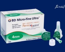 تصویر سوزن قلم انسولین بی دی سایز ۴ میلی متر بسته ۱۰۰ عددی BD insulin pen needle size 4 mm, pack of 100