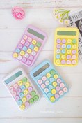 تصویر ماشین حساب پاستلی دکمه رنگی 300 Pastel colored button calculator