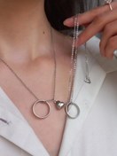 تصویر ست گردنبند مگنتی استیل حلقه و قلب 
