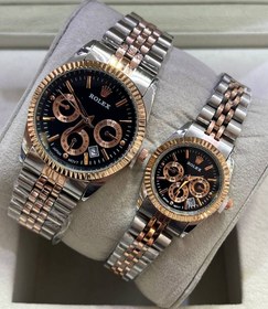 تصویر ست ساعت رولکس بنداستیل دورنگ طلایی نقره ای کد 369283 - تصویر کاتالوگ / س wrist watch