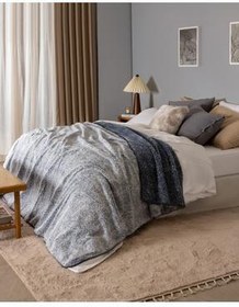 تصویر Madame Coco پتو Double Sherpa Nord - نیلی Madame Coco Nord Çift Kişilik Sherpa Battaniye - İndigo