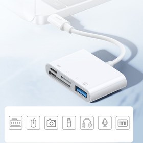 تصویر تبدیل OTG آیفون برند جویروم Joyroom S-H142 Lightning to USB OTG Card Reader