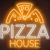 تصویر تابلو نئون پیتزا عکس و نوشته Pizza |مناسب فست‌فود و پیتزافروشی 