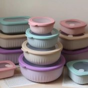 تصویر ست ظرف نگهدارنده رنگی ۴ عددی – اکریلیک نشکن، مناسب فریزر و ماکروفر، کیفیت وارداتی - گرد 4-Piece Colored Food Storage Container Set – Durable Acrylic, Freezer & Microwave Safe, Imported Quality