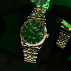 تصویر ساعت مچی مردانه رولکس صفحه سبز استیل 