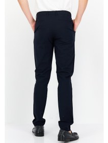 تصویر شلوار چینی ساده مردانه مدل کاروت، رنگ سرمه‌ای برند selected Men Carrot Fit Plain Chino Pants, Navy