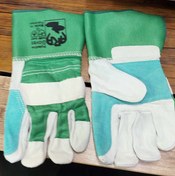 تصویر دستکش کف دوبل مهندسی چرم پاکستانی ضد حرارت و ضد سایش 