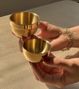 تصویر پیاله استیل طلایی نقلی سایز ۶ سانتیمتر 