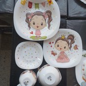 تصویر سرویس غذاخوری کودک 5 پارچه پارس اپال مدل دختر پروانه کد 747 