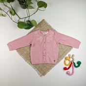 تصویر ژاکت نوزادی دخترانه آستین بلند برند lupilu طرح گلدار گلدوزی شده صورتی کمرنگ رنگ - 6-12 ماه 