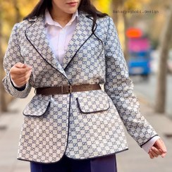 تصویر کت ژاکارد گوچی - سرمه ای 