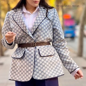 تصویر کت ژاکارد گوچی - سرمه ای 