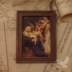 تصویر قاب مریم مقدس قهوه ای طلایی 