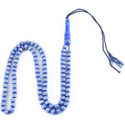 تصویر تسبیح سندلوس آبی تبریزی آلمینیوم کوب کد T1129 