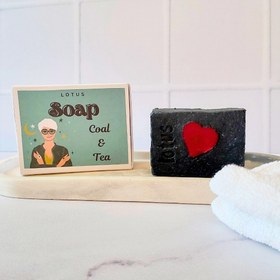 تصویر صابون زغال و درخت چای Coal &tea tree soap