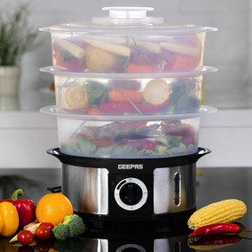 تصویر بخارپز جیپاس مدل GFS63025UK Geepas GFS63025UK Food Steamer 12L Capacity