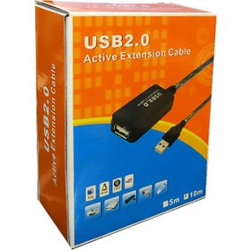 تصویر کابل 10 متری افزایش طول USB برد دار 