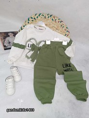 تصویر ست بلوز و شلوار پاپیون دورس پنبه - سایز 