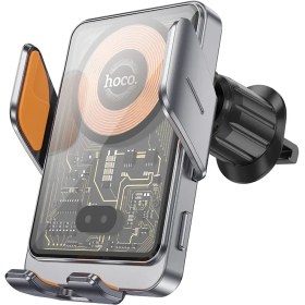 تصویر هولدر شارژر وایرلس هوکو مدل HW7 hoco HW7 Transparent Discovery Edition Wireless Fast Charging Car Holder(air outlet)