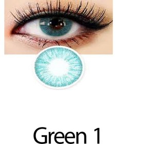 تصویر لنز رنگی چشم سبز آبی لاکی لوک مدل Green 1 