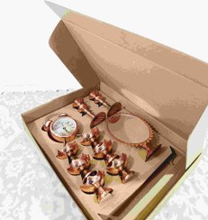 تصویر هفت سین مسی 6 تا ساعت آینه و شعمدان ارسال رایگان 