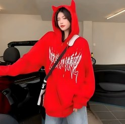 تصویر سویشرت فانتزی دخترانه قرمز مدل ۵۶۵۴ 