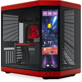تصویر کیس کامپیوتر هایت Y70 Cherry Touch Infinite Mid Tower فرمز Hyte Y70 Cherry Touch Infinite Mid Tower Red Computer Case