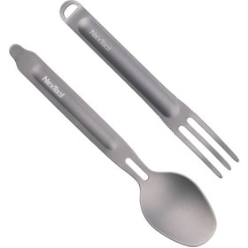 تصویر قاشق و چنگال تیتانیوم از شیائومی نکستول Nextool Titanium Tableware Set 