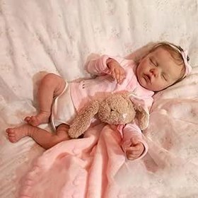 تصویر عروسک واقعی نوزاد Angelbaby Reborn سیلیکونی با بدن واقعی عروسک نوزاد دختر خوابیده 18 اینچی واقعی و ضد آب نوزاد متولد شده با دست نقاشی شده برای نوزادان عروسک اسباب بازی برای کودکان نوپا هدایایی - ارسال 20 روز کاری Angelbaby Reborn Realistic Baby Dolls Silicone Full Body Real Life Newborn Baby Girl Sleeping Doll 18 inch Lifelike Waterproof Baby Born Hand Painted Babies Doll Toys for Toddlers Gifts