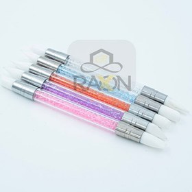 تصویر قلم سیلیکونی طراحی ناخن مخصوص پودر کروم Silicone pen for nail design . for chrome powder