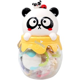 تصویر پک جغجغه طرح پاندا رنگ زرد 