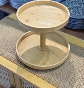 تصویر شیرینی خوری گردون بامبو Bamboo round dessert plate