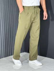 تصویر شلوار نیم بگ مازراتی مردانه رنگ سبز و مشکی 