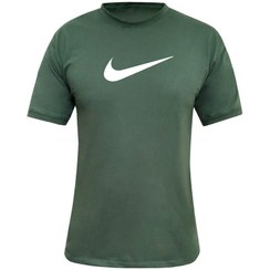 تصویر تیشرت مردانه آستین کوتاه یقه گرد سبز یشمی نایک nike 