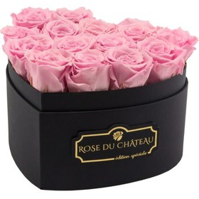 تصویر Pale Pink Eternal Roses in a Black Heart Box | کد: ZNB-1IW1 