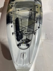 تصویر کایاک ماهیگیری حرفه ای روتومولد یک نفره خاکستری 