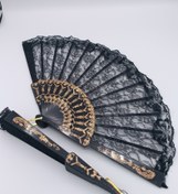 تصویر بادبزن توری مشکی کد 715 