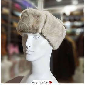 تصویر کلاه خزدار مینک طوسی مدل اوشانکا ساخت روسیه کد 2029 ا Russian hat Russian hat