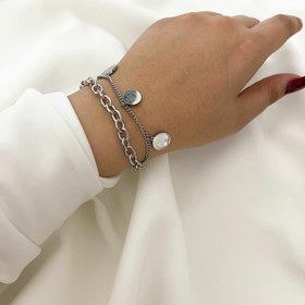 تصویر دستبند دولاین استیل 