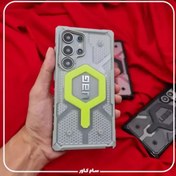 تصویر قاب مگسیف UAG ضدضربه سبز فسفری s24 ultra 