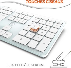 تصویر کیبورد برای مک اپل مدل Clavier Filaire Design Touch Pour Mac FR, سفید، نقره ای 