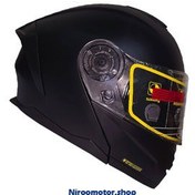 تصویر کلاه کاسکت فک متحرک رادین مشکی مات 