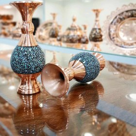 تصویر ست گلدان و شکلات خوری فیروزه کوبی 