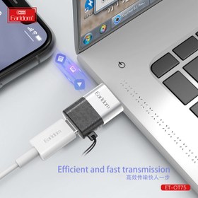 تصویر مبدل تایپ سی به USB ارلدام مدل OT75 