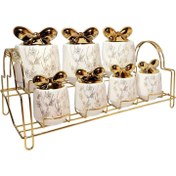 تصویر ست پاسماوری 7 پارچه مدل پاپیون کد 2201 - مشکی 