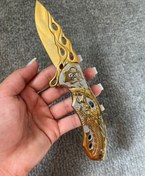 تصویر چاقو برونینگ طلایی طرح اژدها+ارسال رایگان 